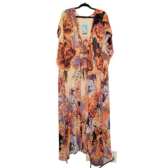 Boho Gypsy Whimsy Floral Sheer Duster Kaftan From Craig's Emporium in Oklahoma C - Picture 1 of 3